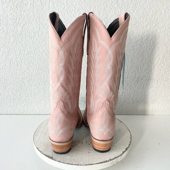 Lane LEXINGTON Womens Pink Cowboy Boots 8 Western Cowgirl Mid Calf Pointed Toe - Picture 3 of 11